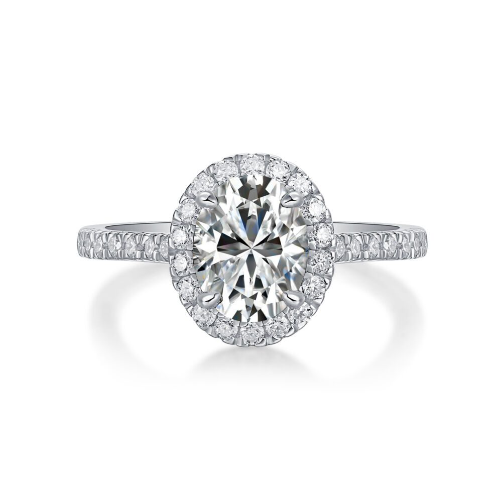 Audrey Large Diamond Ring Luxury Fashion Set Moissanite Silver Ring - Image 4