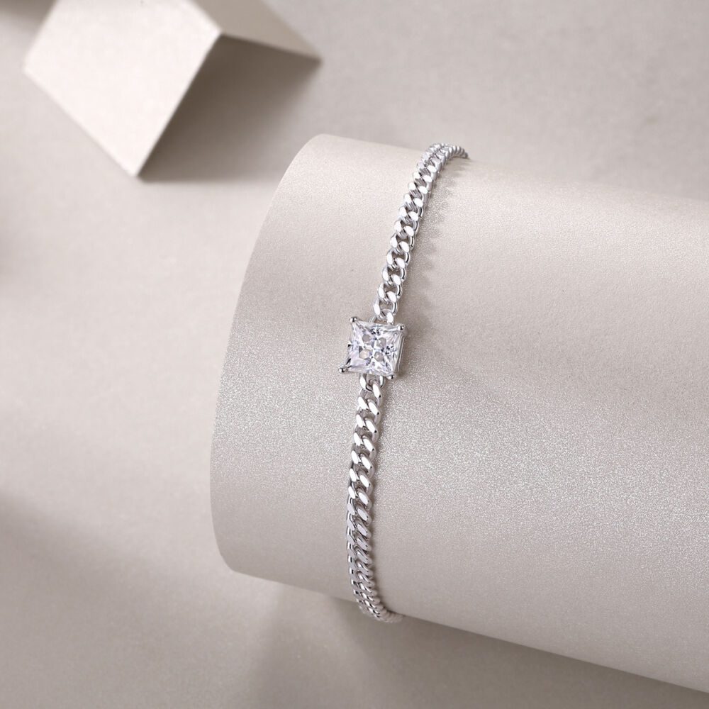 Resolute Luxury Fashion Mossan Diamond S925 Silver Bracelet - Image 4
