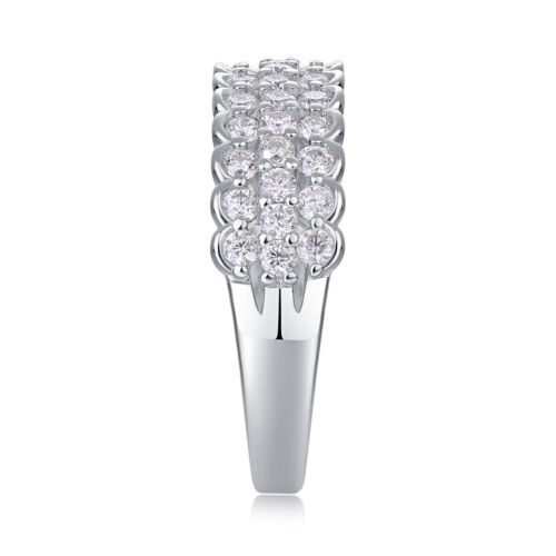 Multi-row Diamond Ring Luxury Fashion Set Moissanite Silver Ring