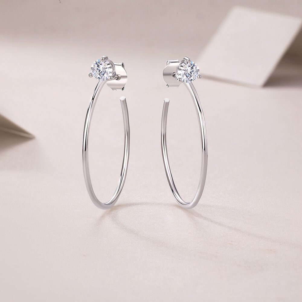 Graceful Afternoon Diamond Set Moissanite Silver Earrings Luxury Fashion Diamond Earrings Stud Earrings - Image 3