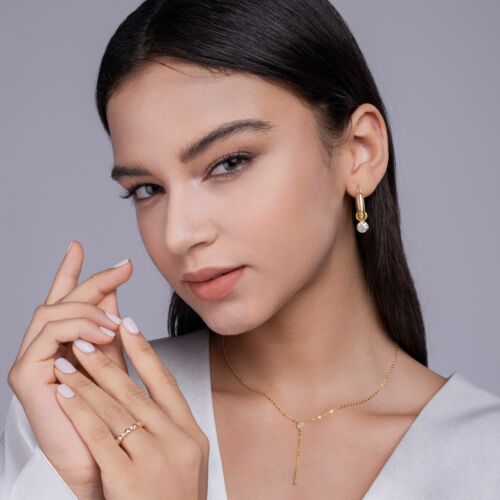 Star Convergence - A Fashionable And Trendy Necklace Pendant Diamond Jewelry Necklace Set With Moissanite S925 Sterling Silver And Gold Plating