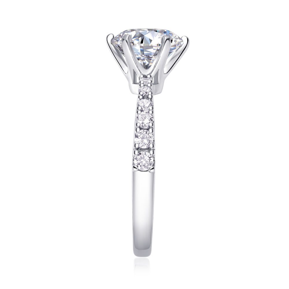 Large Diamond Diamond Ring Luxury Fashion Set Moissanite Silver Ring - Image 4