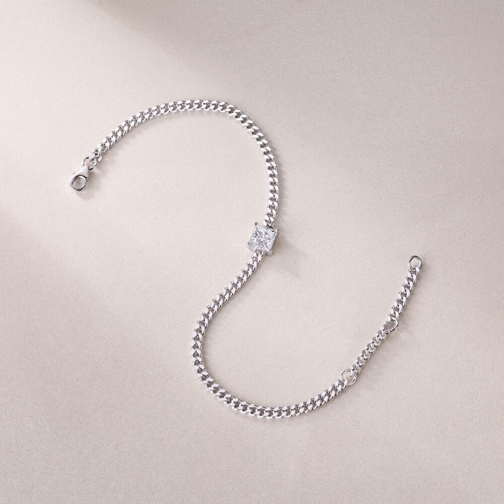 Resolute Luxury Fashion Mossan Diamond S925 Silver Bracelet - Image 3