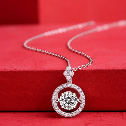 Touch - A Fashionable And Trendy Jewelry Necklace Pendant Set With 1-carat Moissanite S925 Sterling Silver And Platinum Plating
