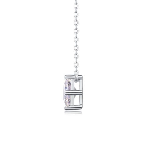 Keep The Luxury Fashion Diamond Pendant Necklace Set With Mosan Diamond Silver Ornaments