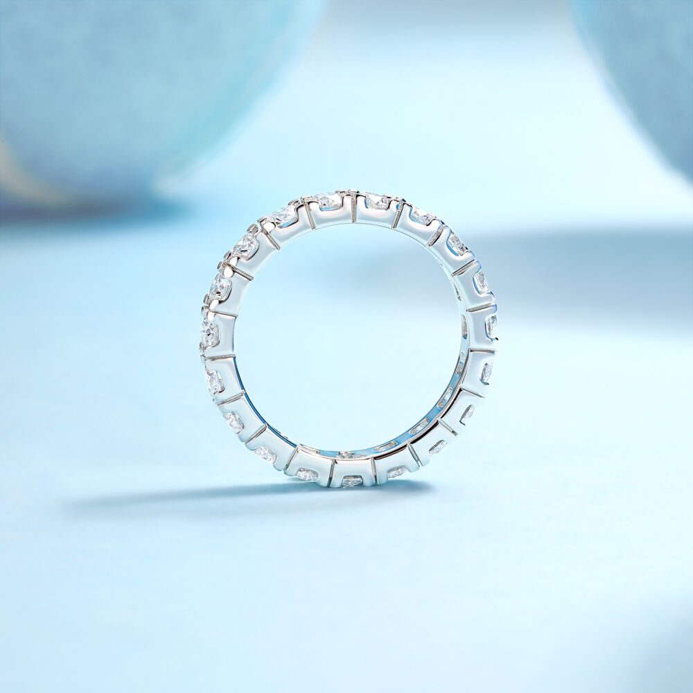 Starry Sky Diamond Ring Luxury Fashion Set Moissanite Silver Ring - Image 8