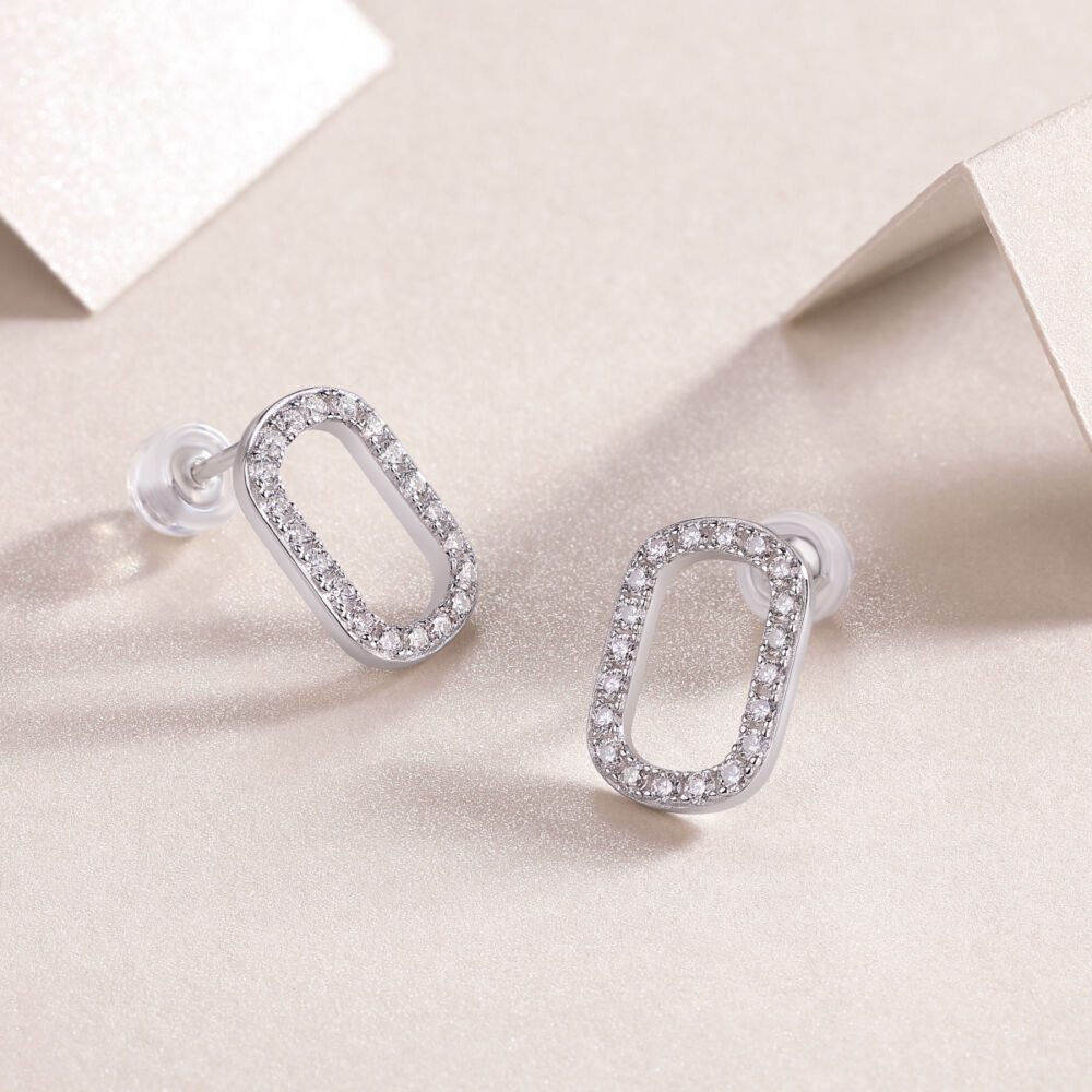 Return To Simplicity - Fashionable, Trendy And Affordable Jewelry Set With Moissanite S925 Sterling Silver And Platinum-plated Stud Earrings - Image 2