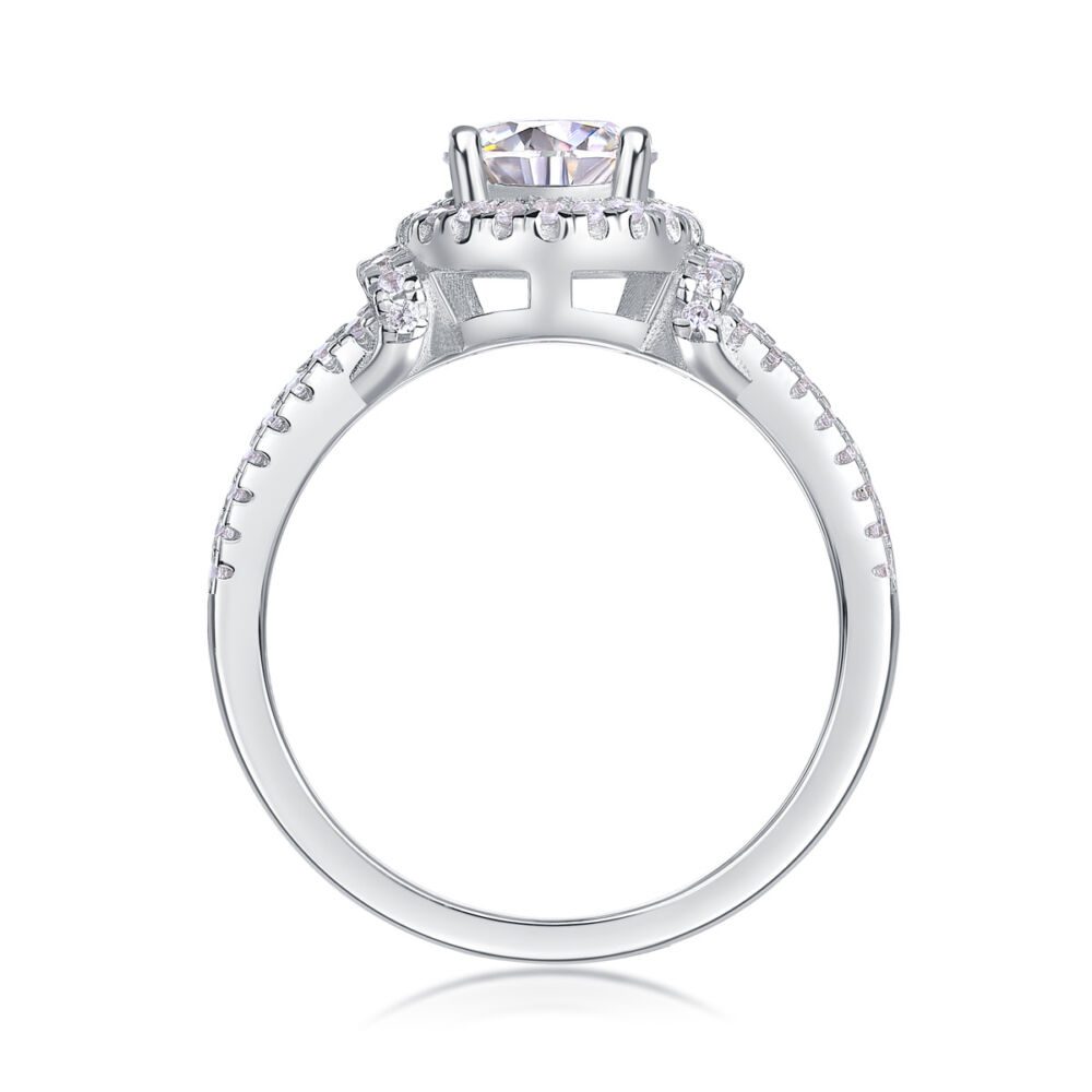 Luxury Fashion Large Diamond Wedding Ring With Moissanite Silver Ring