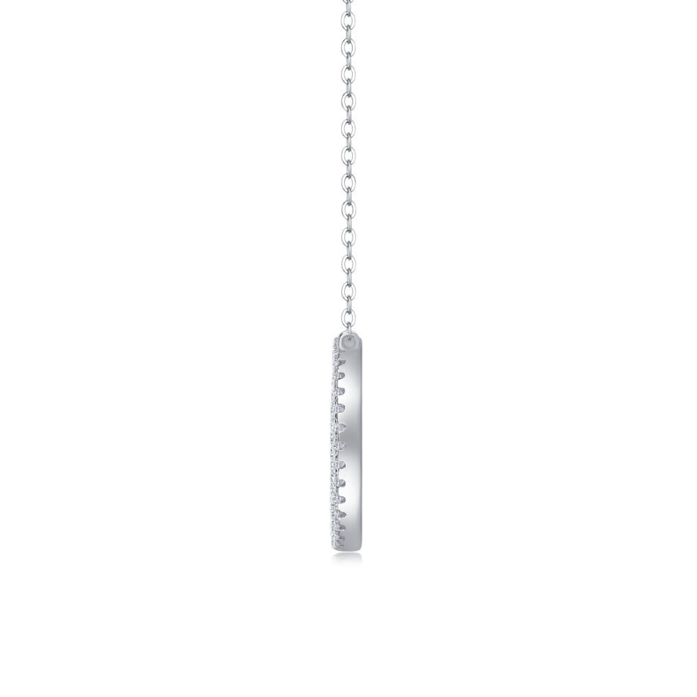 Reciprocating Luxury Fashion Diamond Pendant Necklace Set With Mosan Diamond Silver Ornaments - Image 2