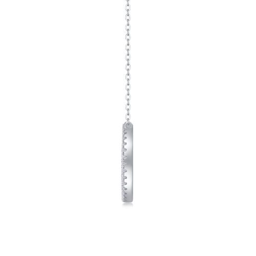 Reciprocating Luxury Fashion Diamond Pendant Necklace Set With Mosan Diamond Silver Ornaments