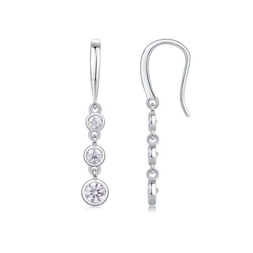 Celestia Drops Moissanite Trio Earrings in S925 Silver
