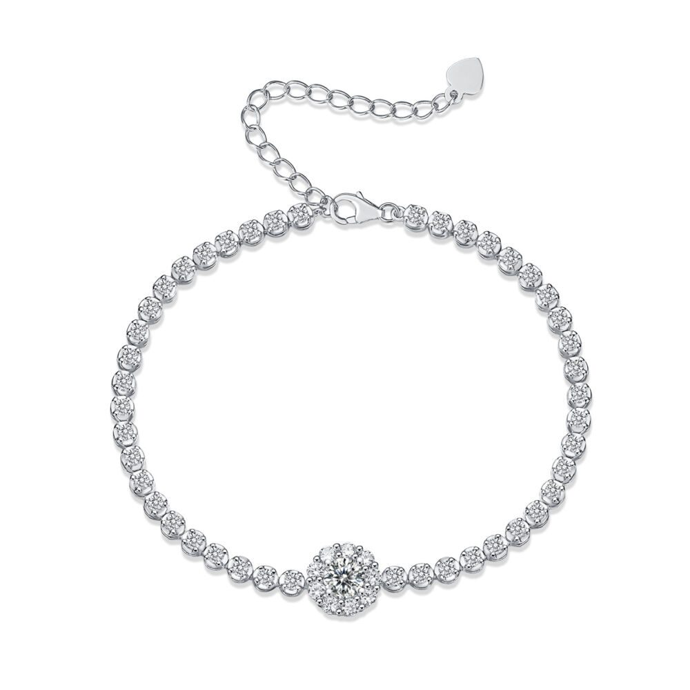The Bridge Of Magpies Luxury Fashion Mosan Diamond Silver Jewelry Comparable To Natural Diamond Bracelet