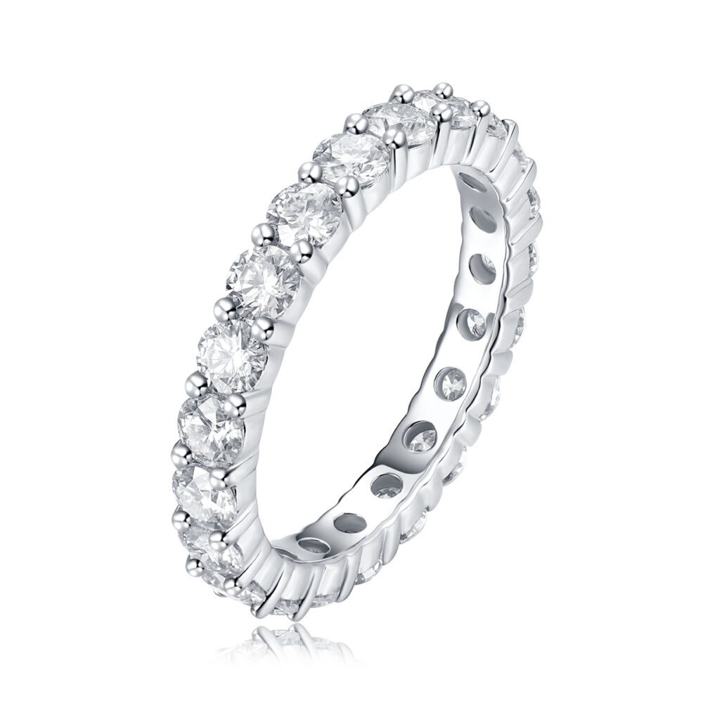 Luxury Fashion Diamond Ring, Row Diamond Ring, Moissanite Silver Ring, Jewelry - Image 2