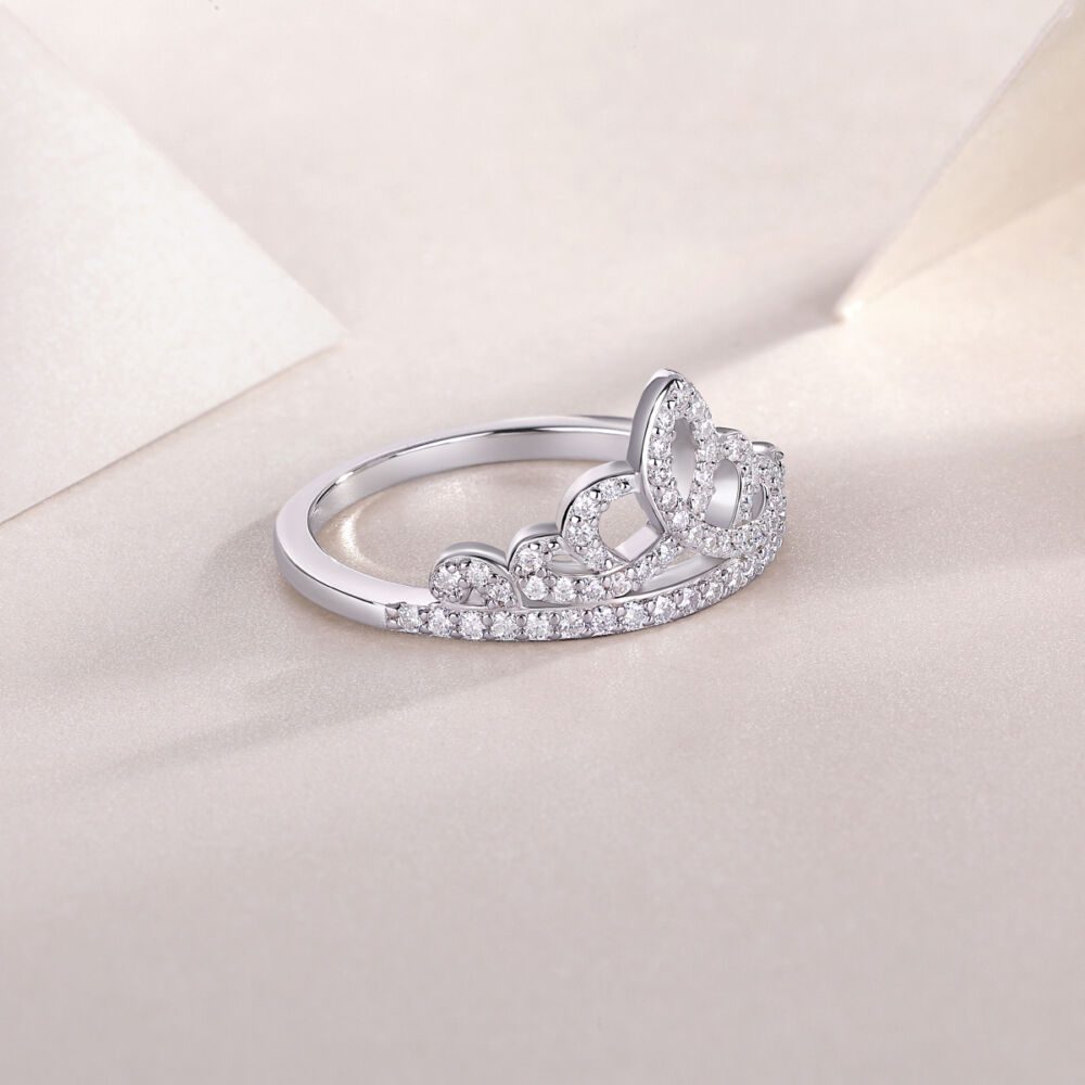 Crown Diamond Ring Luxury And Stylish Moissanite Silver Ring - Image 6