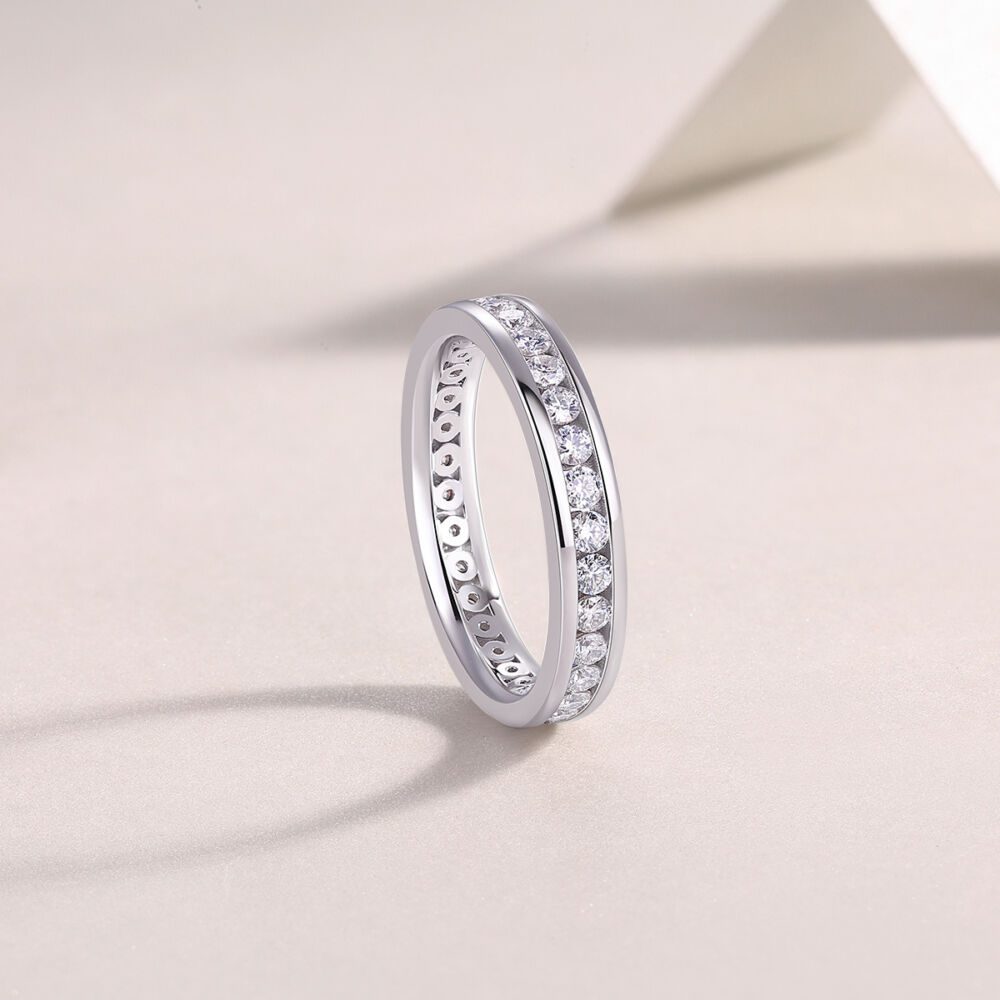 Diamond Ring Luxury Fashion Set Moissanite Silver Ring - Image 6