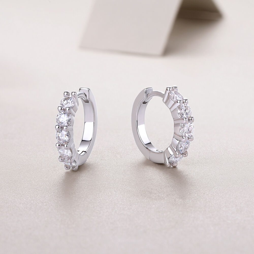 Dawn Diamond Set With Moissanite Silver Earrings Luxury Fashion Diamond Earrings Stud Earrings - Image 3
