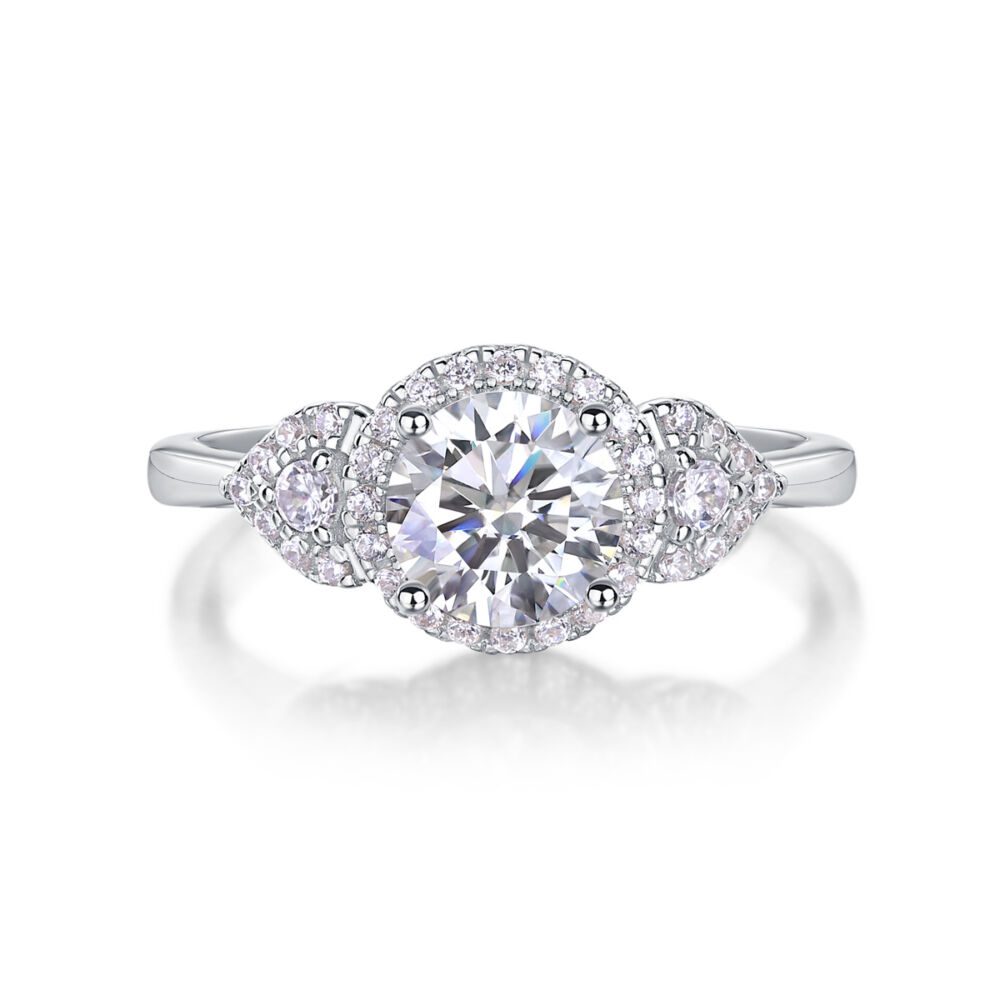 Luxury Fashion Large Diamond Wedding Ring With Moissanite Silver Ring - Image 5