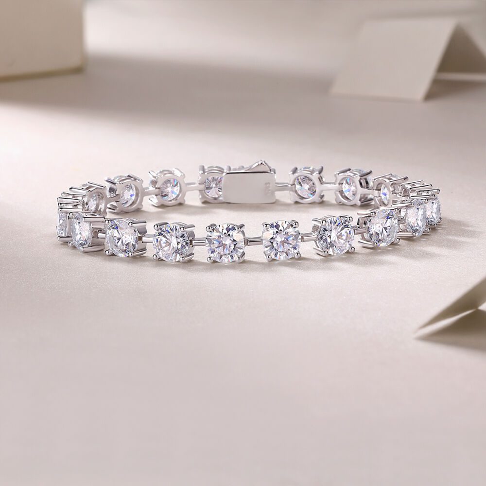 About Time Luxury Fashion Mossan Diamond S925 Silver Bracelet Comparable To Natural Diamonds - Image 3