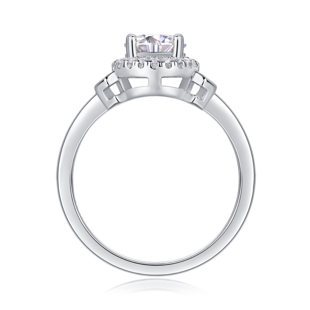 Lighthouse Large Diamond Ring Luxury Fashion Set Moissanite Silver Ring - Image 2