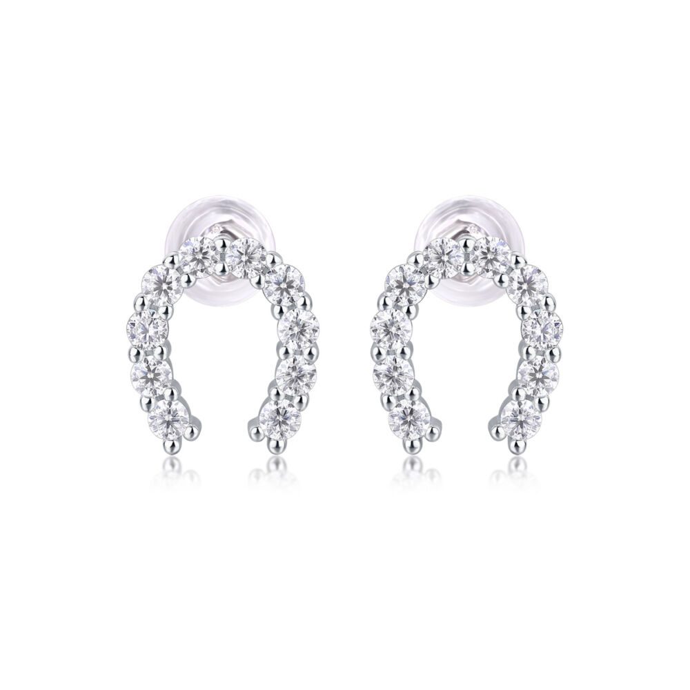 Keep Happiness Diamond Set Moissanite Silver Earrings Luxury Fashion Diamond Earrings Stud Earrings - Image 2