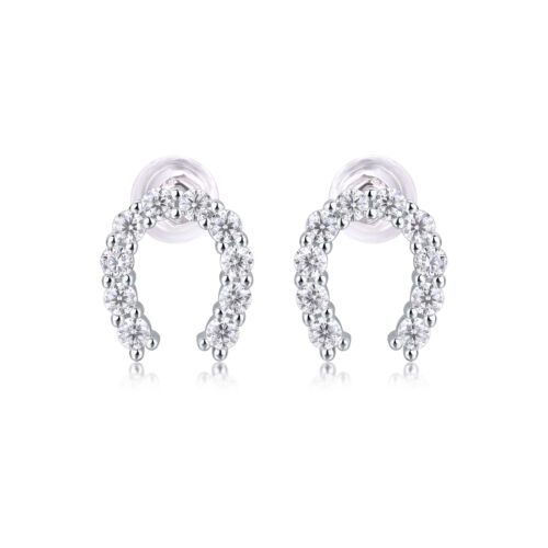 Keep Happiness Diamond Set Moissanite Silver Earrings Luxury Fashion Diamond Earrings Stud Earrings