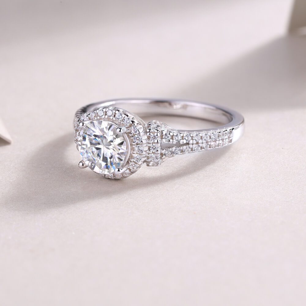 Luxury Fashion Large Diamond Wedding Ring With Moissanite Silver Ring - Image 6
