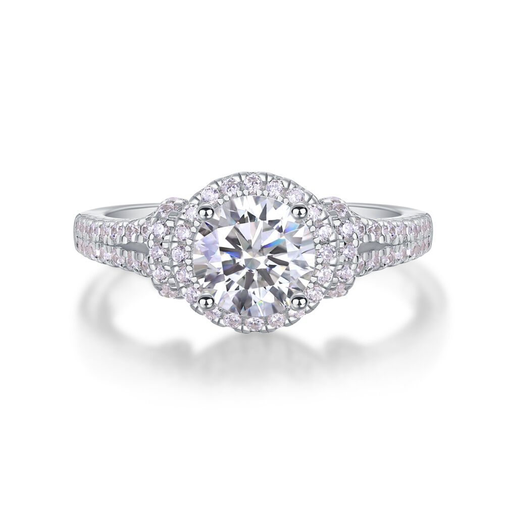 Luxury Fashion Large Diamond Wedding Ring With Moissanite Silver Ring - Image 3