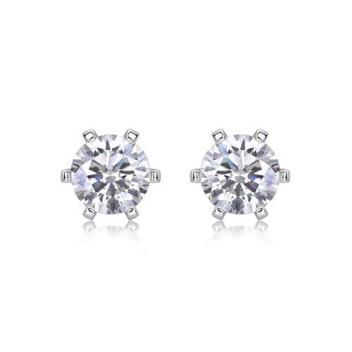 Quiet Luxury Fashion Diamond Earrings Stud Set With Mosan Diamond Silver Ornaments