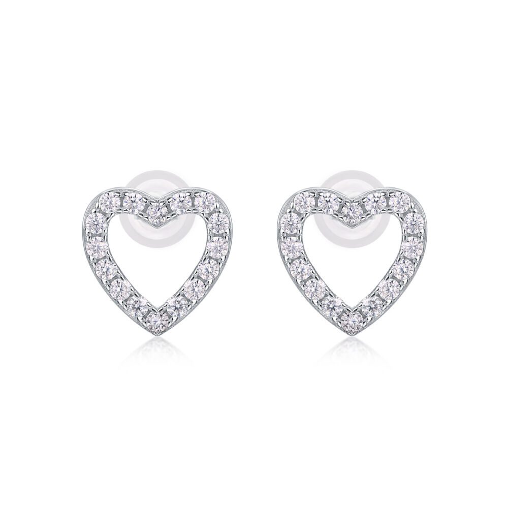 From The Heart - Fashionable, Trendy And Affordable Jewelry With Moissanite S925 Sterling Silver And Platinum-plated Stud Earrings - Image 5