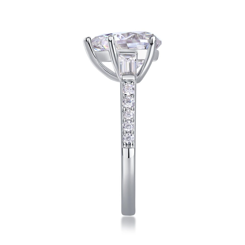 Large Diamond Diamond Ring Luxury Fashion Set Moissanite Silver Ring