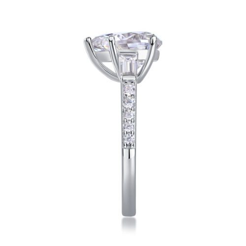 Large Diamond Diamond Ring Luxury Fashion Set Moissanite Silver Ring