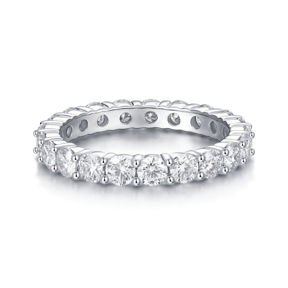Luxury Fashion Diamond Ring, Row Diamond Ring, Moissanite Silver Ring, Jewelry - Image 9