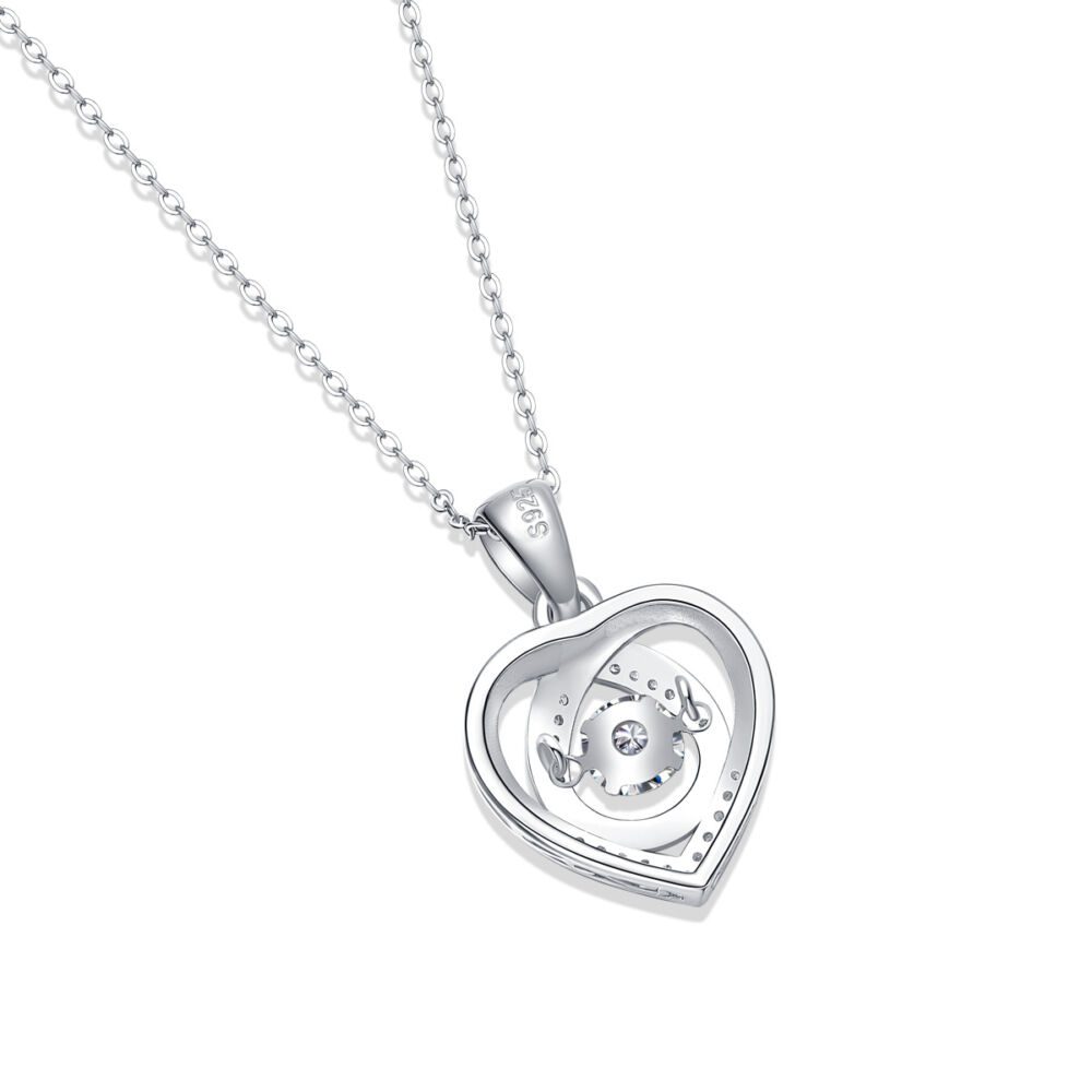 With You In My Heart - A Fashionable And Trendy Jewelry Necklace Pendant Set With 0.5-carat Moissanite S925 Sterling Silver And Platinum Plating - Image 4