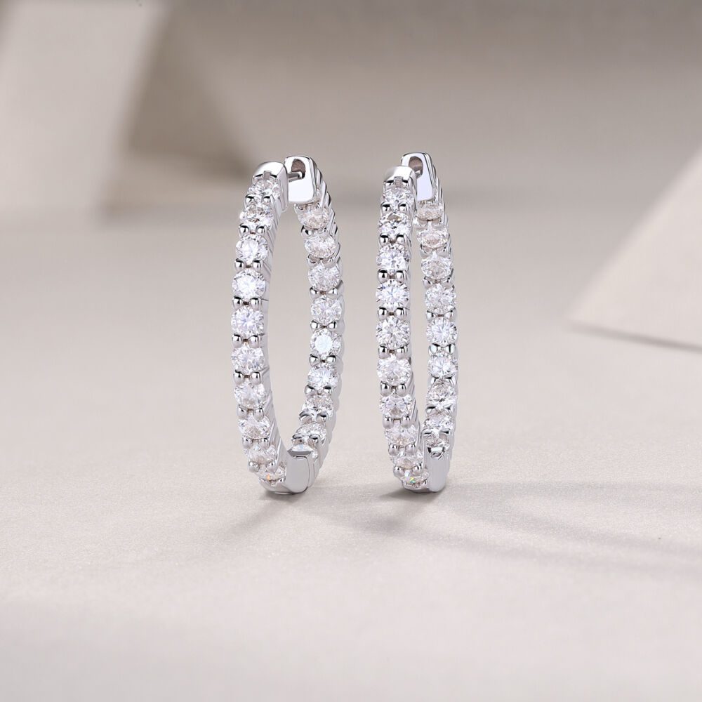 Moonwake Hoops  Ethereal Sparkle in S925 Silver - Image 4