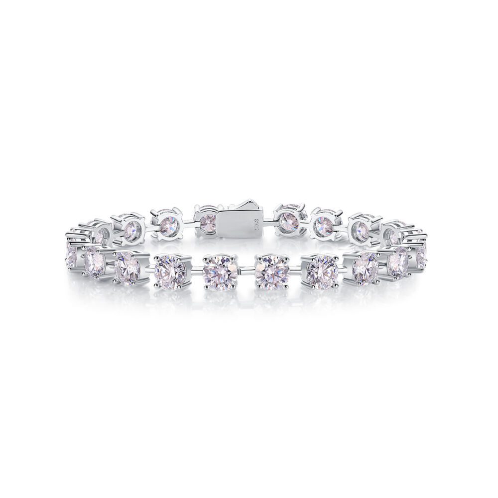 About Time Luxury Fashion Mossan Diamond S925 Silver Bracelet Comparable To Natural Diamonds - Image 2