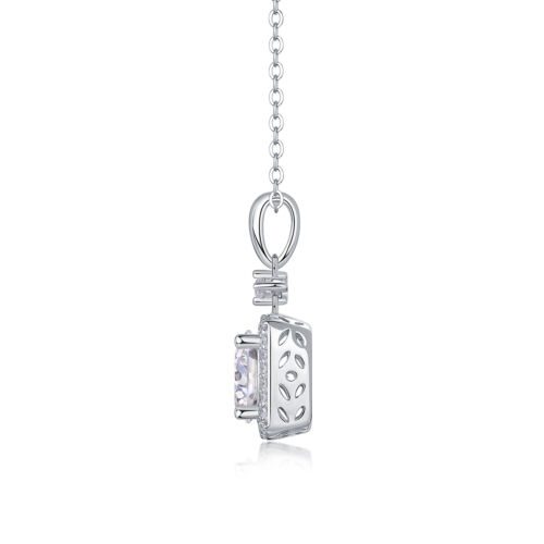 Innocent Mary Luxury Fashion Diamond Pendant Necklace Set With Mosan Diamond Silver Ornaments