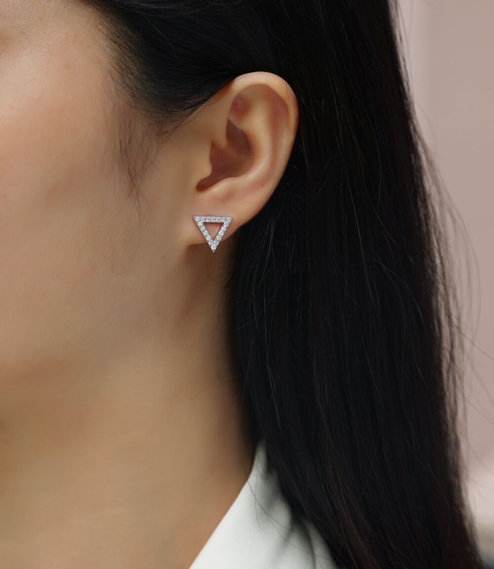 Unique - Set With Moissanite S925 Sterling Silver And Platinum-plated Stud Earrings, Fashionable, Trendy And Affordable Jewelry - Image 3