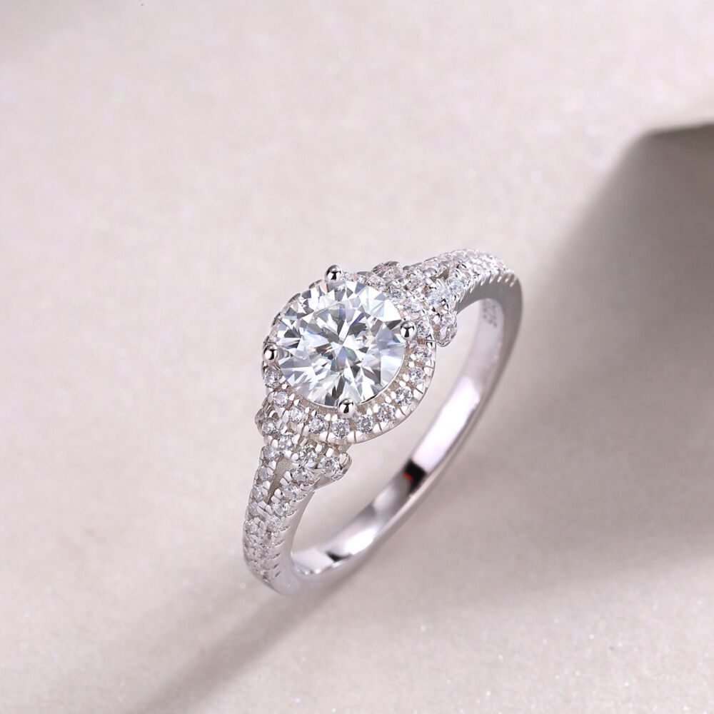 Luxury Fashion Large Diamond Wedding Ring With Moissanite Silver Ring - Image 5