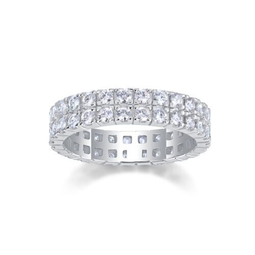 Multi-row Diamond Ring Luxury Fashion Set Moissanite Silver Ring