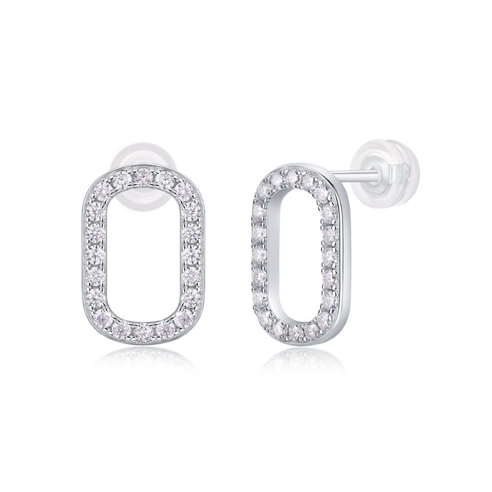 Return To Simplicity - Fashionable, Trendy And Affordable Jewelry Set With Moissanite S925 Sterling Silver And Platinum-plated Stud Earrings - Image 5