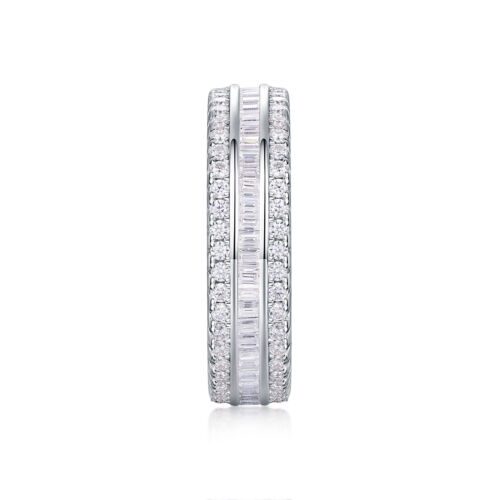 Three Row Diamond Ring Luxury Fashion Set Moissanite Silver Ring