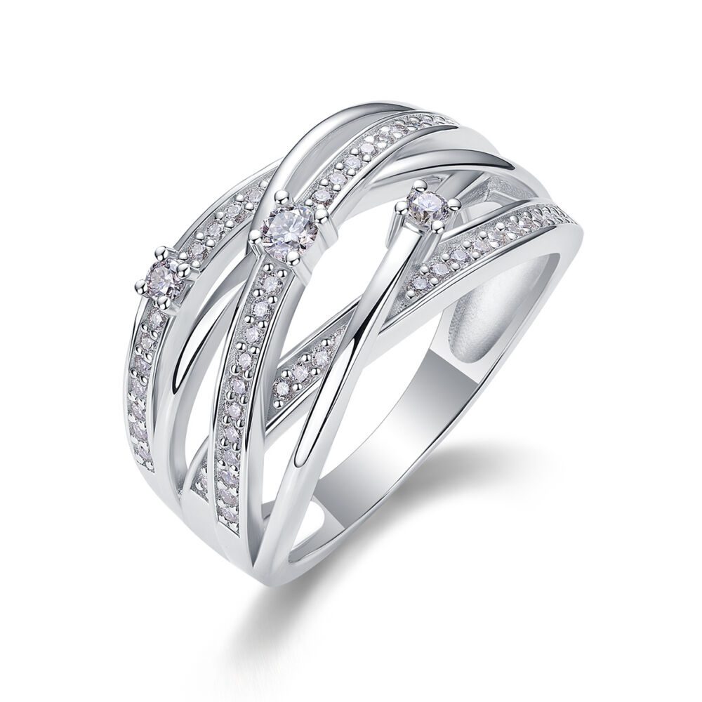 Star Ring Diamond Ring Luxury Fashion Set Moissanite Silver Ring - Image 5