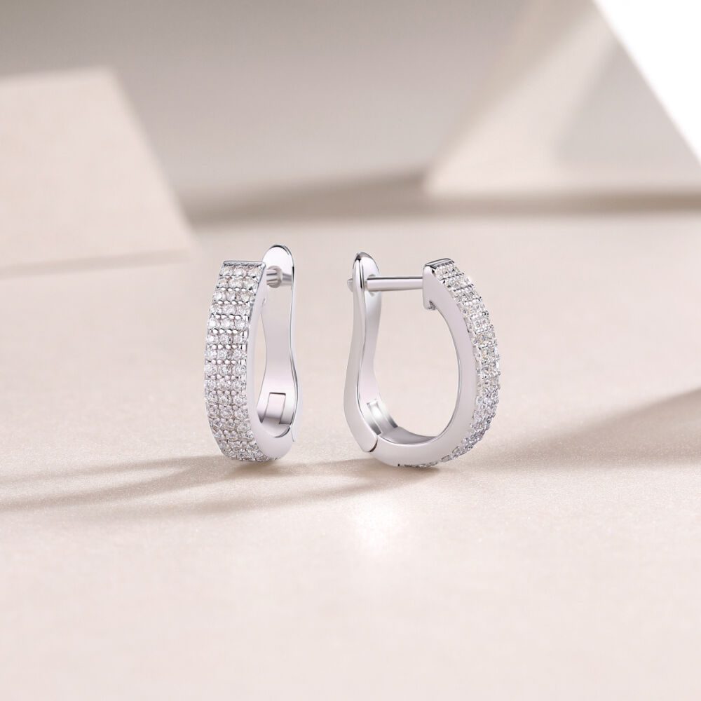 Slow Pace Diamond Set Moissanite Silver Earrings Luxury Fashion Diamond Earrings Stud Earrings - Image 4