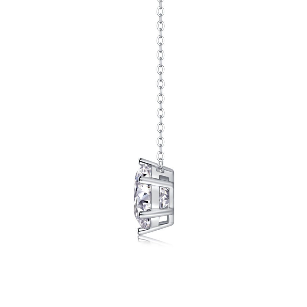 Afternoon Rose Luxury Fashion Diamond Pendant Necklace Set With Mosan Diamond Silver Ornaments - Image 2