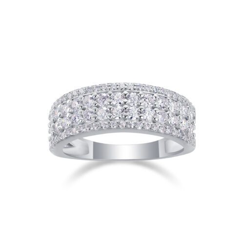 Multi-row Diamond Ring Luxury Fashion Set Moissanite Silver Ring