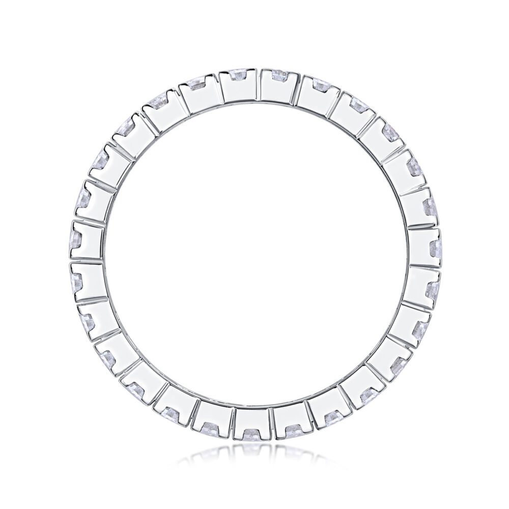Multi-row Diamond Ring Luxury Fashion Set Moissanite Silver Ring - Image 3