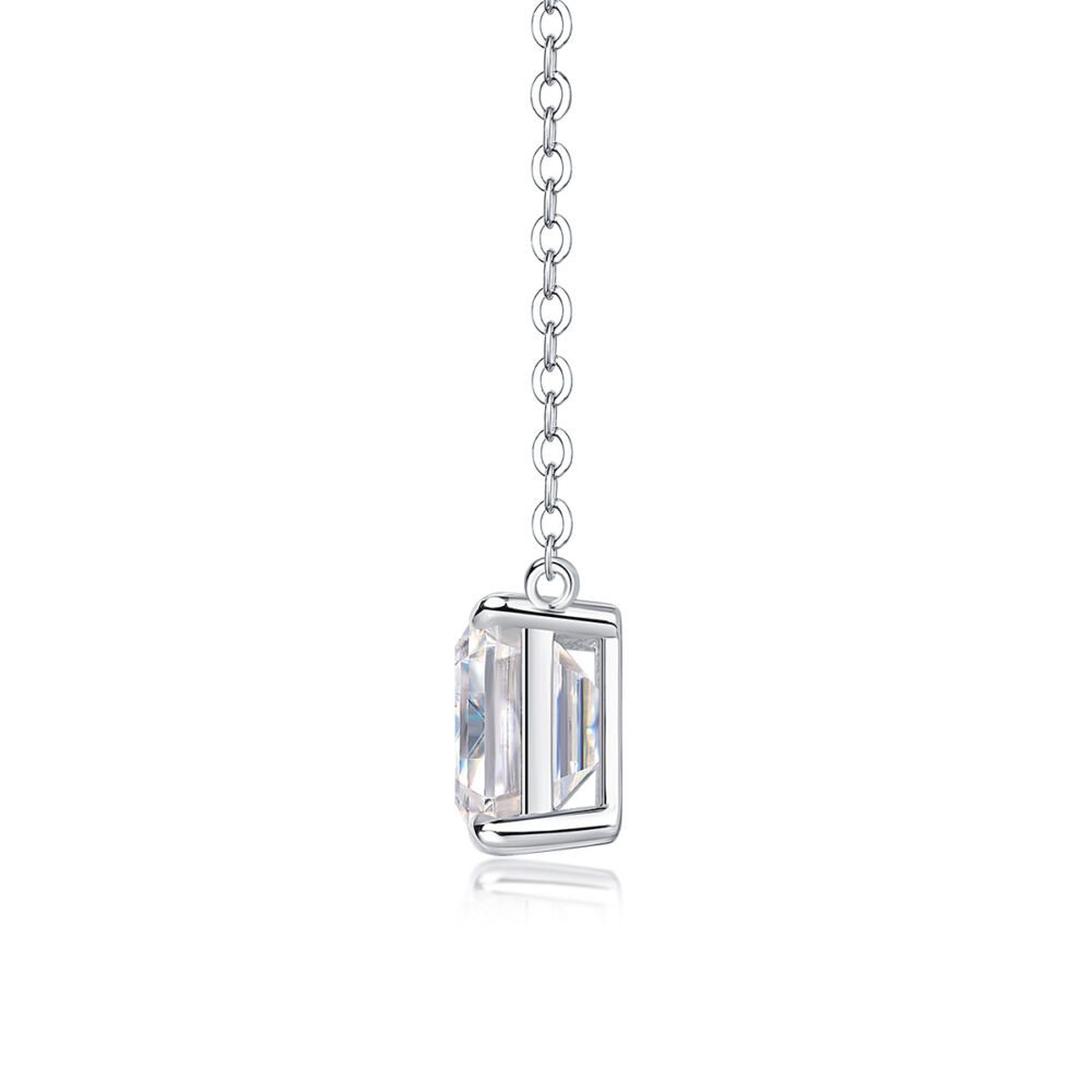 Mirage In The Mirror - A Trendy Diamond Pendant Necklace Set With Octagonal  Moissanite S925 Sterling Silver And Platinum Plating - Image 3