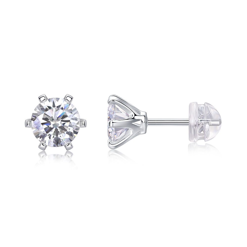 Quiet Luxury Fashion Diamond Earrings Stud Set With Mosan Diamond Silver Ornaments - Image 2