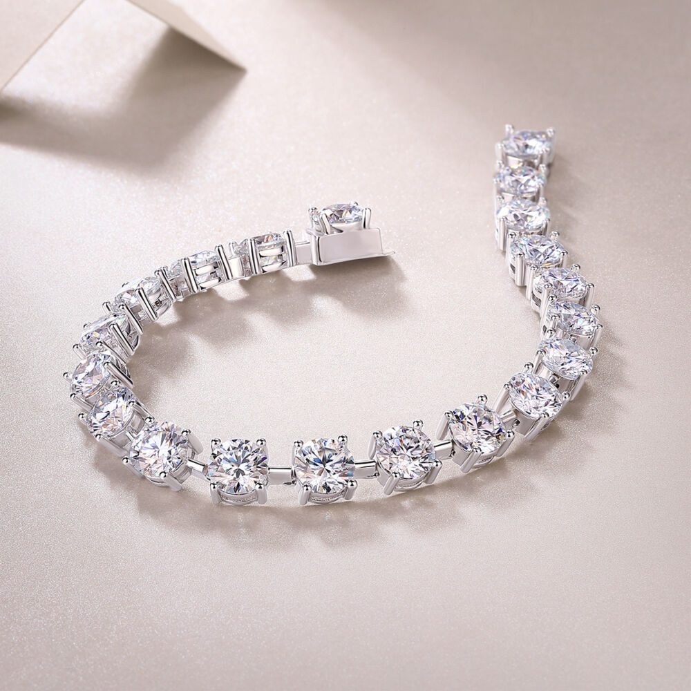 About Time Luxury Fashion Mossan Diamond S925 Silver Bracelet Comparable To Natural Diamonds - Image 4