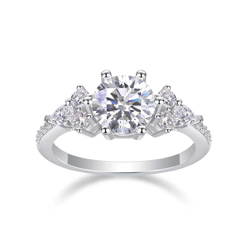 Luxury Fashion Diamond Ring Moissanite Silver Ring - Image 3